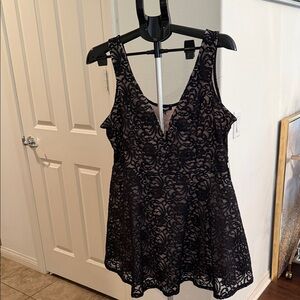 Express Black Lace Midi Dress